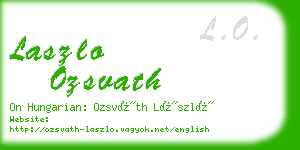 laszlo ozsvath business card